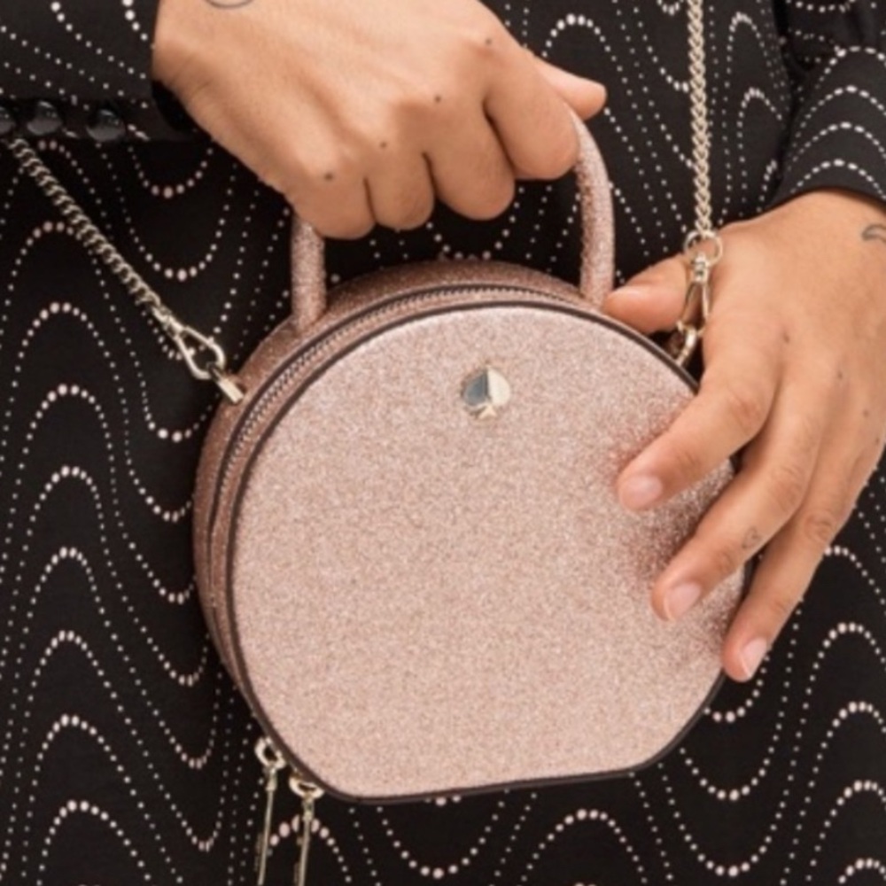 NWT KATE SPADE Andi Glitter Mini Canteen Crossbody Bag - Pinkchampa - Picture 2 of 7